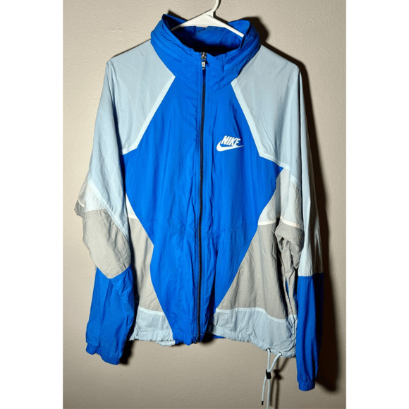 Nike Sportswear Hooded Woven Windrunner Jacket AR1869 406 Men's Blue Sz. L EUC - Picture 1 of 8